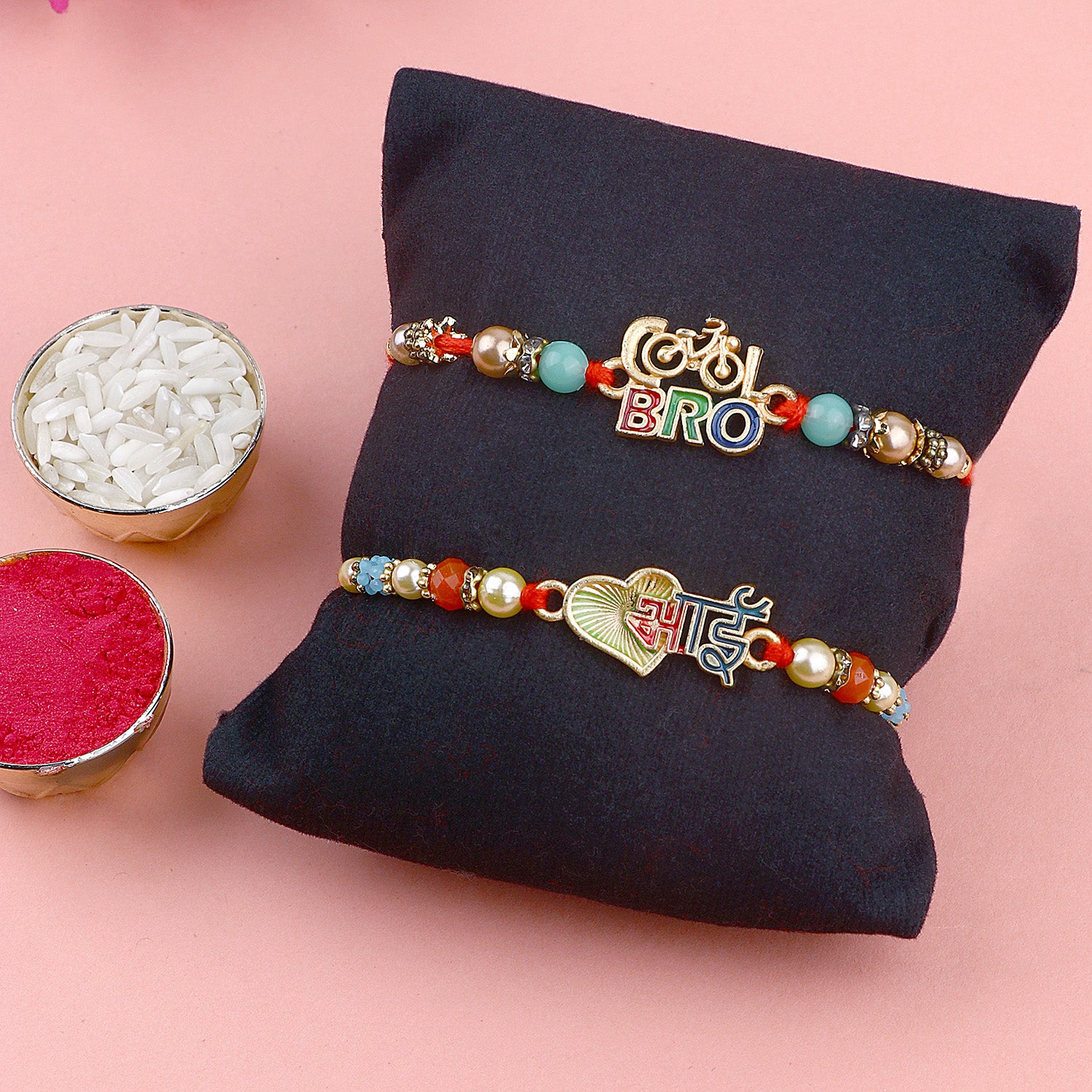 Knot of Tradition: Traditional Rakhi Set of 2