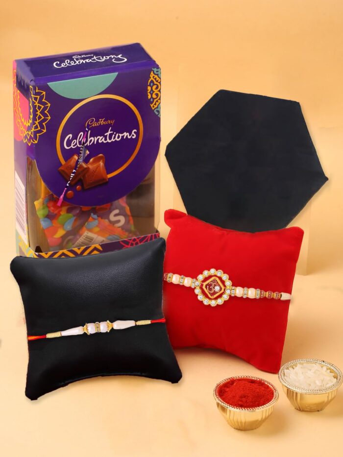 Om Design Rakhi with Cadbury Celebrations