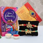 Ganesha & krishna Design Rakhi with Cadbury Celebrations