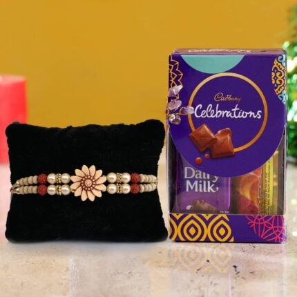 Floral Design Rakhi with Cadbury Celebrations