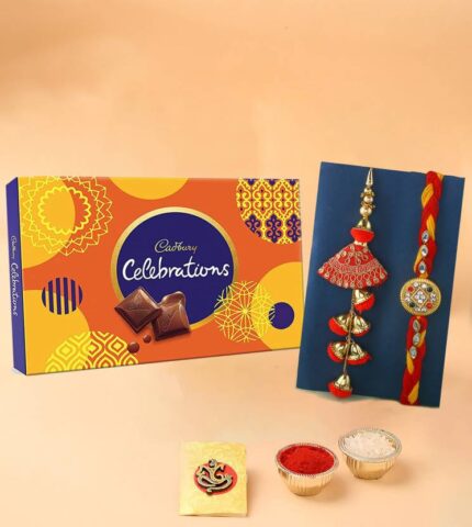 Bhaiya-Bhabhi Rakhi With Cadbury Celebrations and Roli-Chawal Set