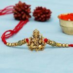 Designer Ganesha Rakhi and Roli-Chawal Set