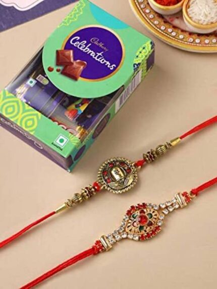 Designer Pearls Rakhi with Cadbury Celebrations combo