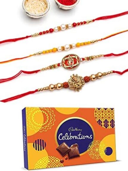 Ganesha Rakhi and Cadbury Celebrations combo