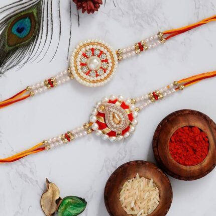 Padmabuja Designer Rakhi Roli-Chawal Set