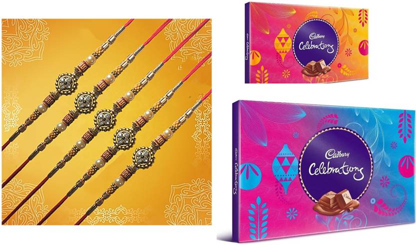Padmabuja Rakhi and Cadbury Celebrations combo
