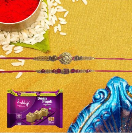 Padmabuja Special Rakhi and Haldiram Soan Papdi Combo