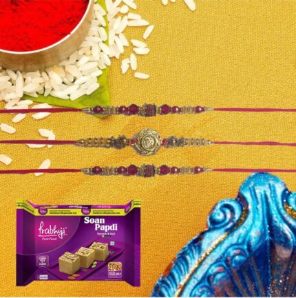 Religious Rakhi and Haldiram’s Soanpapdi combo