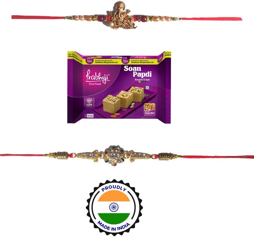 Shree Ganesh Rakhi and Haldiram's Soanpapdi combo