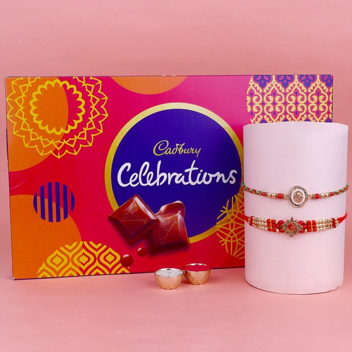 Designer Om Rakhi with Cadbury Celebrations