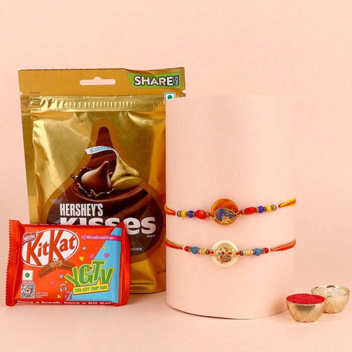 Designer Rakhi with Hershey’s Kisses Chocolate