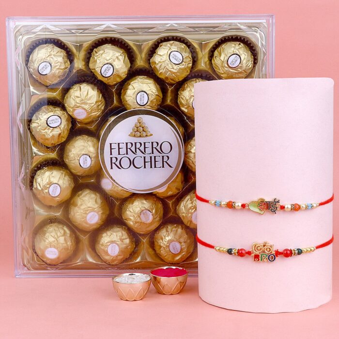 Bro & Bhai Design Rakhi with Ferrero Rocher