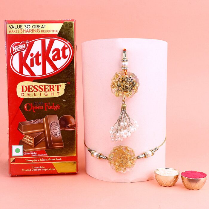 Designer Bhaiya-Bhabhi Rakhi With Nestle KitKat