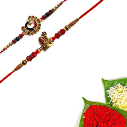 Alluring Peacock And Shivling Rakhi