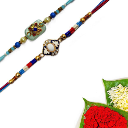 Multicolor Beads Rakhi Set of 2