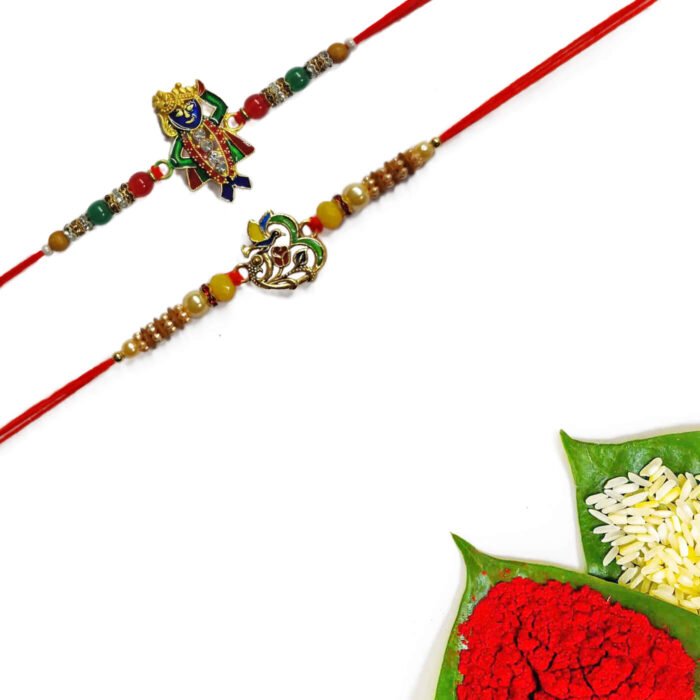 Bird and Dwarkadish Rakhi set of 2