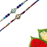 Padmabuja Star Of David And Meena Work Rakhi Set Of 2