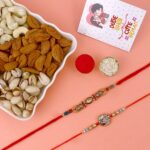 Designer Pearl Rakhi With Dry Fruits