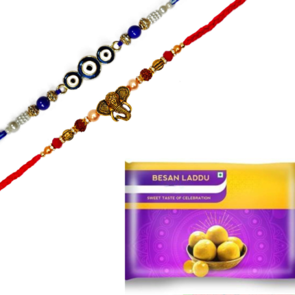 Padmabuja Ganesha Rakhi with Besan Laddu