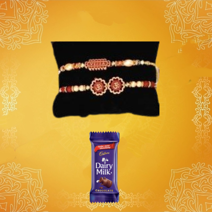 Om & Veera Rakhi with Cadbury Dairy Milk