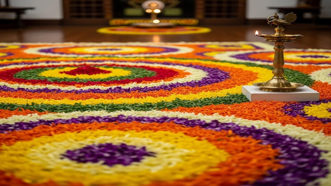 Why do Hindus celebrate Onam with flowers?