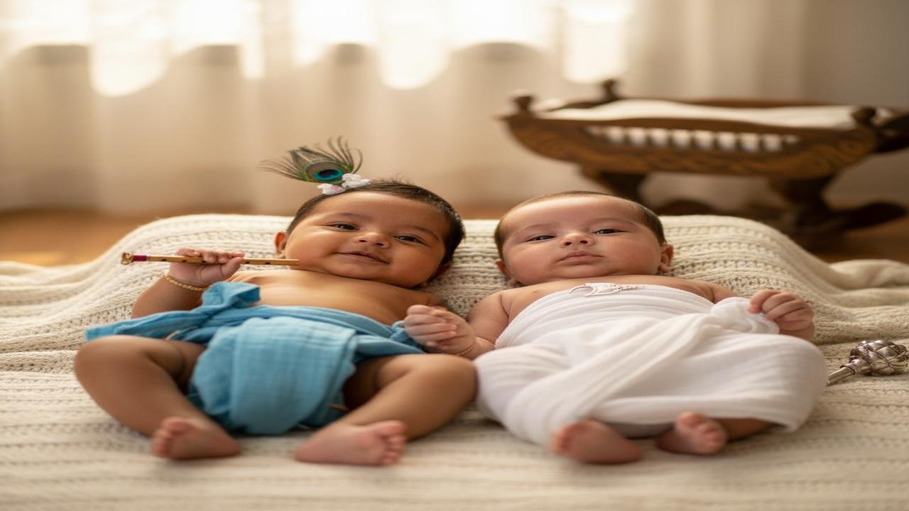Twin Baby Names Inspired by Divine Siblings: Krishna-Balarama
